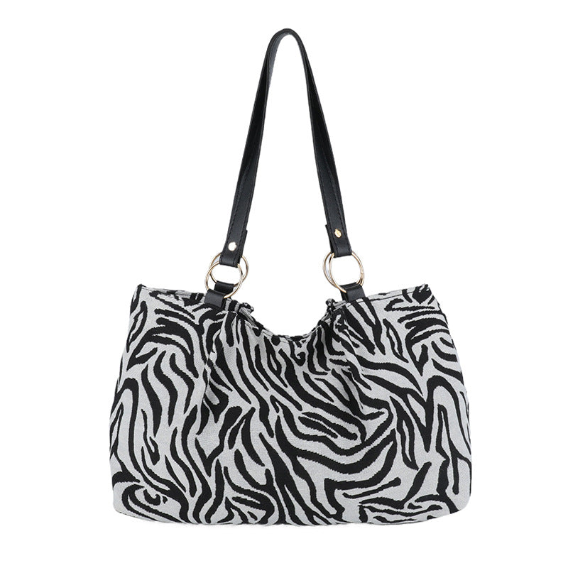 Stylish Zebra Print Canvas Tote Bag Kalsten