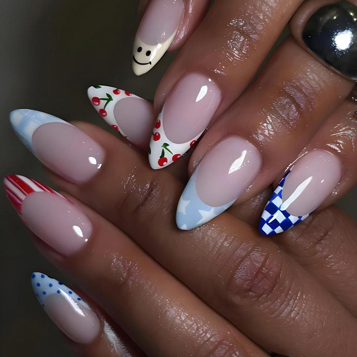Artificial nail set with cheerful motifs and creative designs Kalsten