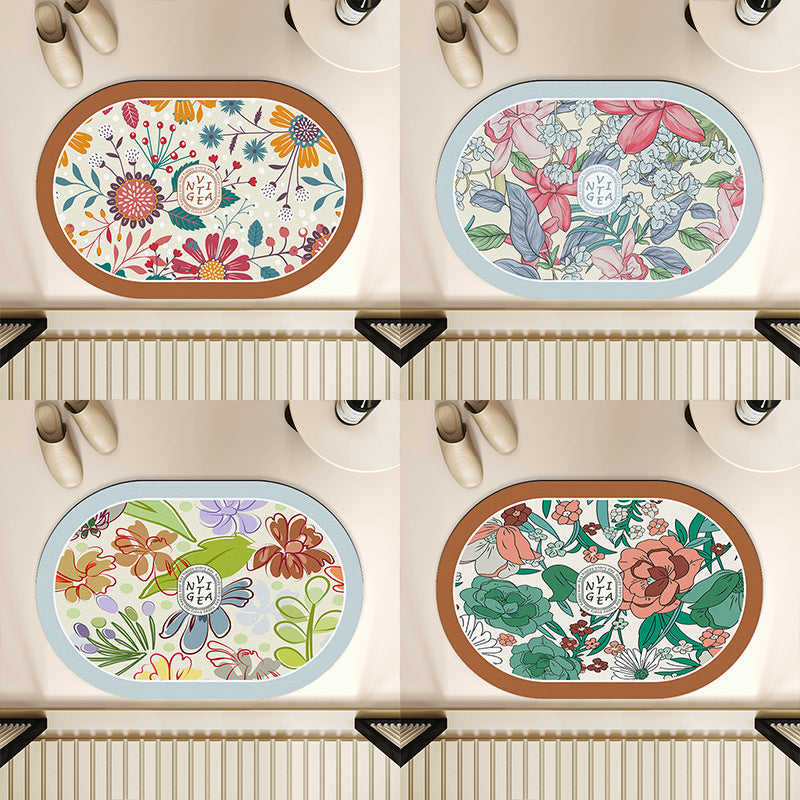 Floral-Themed Indoor Area Mat