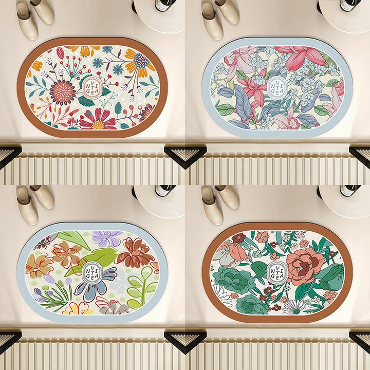 Floral-Themed Indoor Area Mat