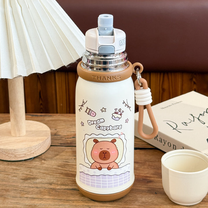 Women's insulated drinking bottle with animal design and practical carrying strap Kalsten