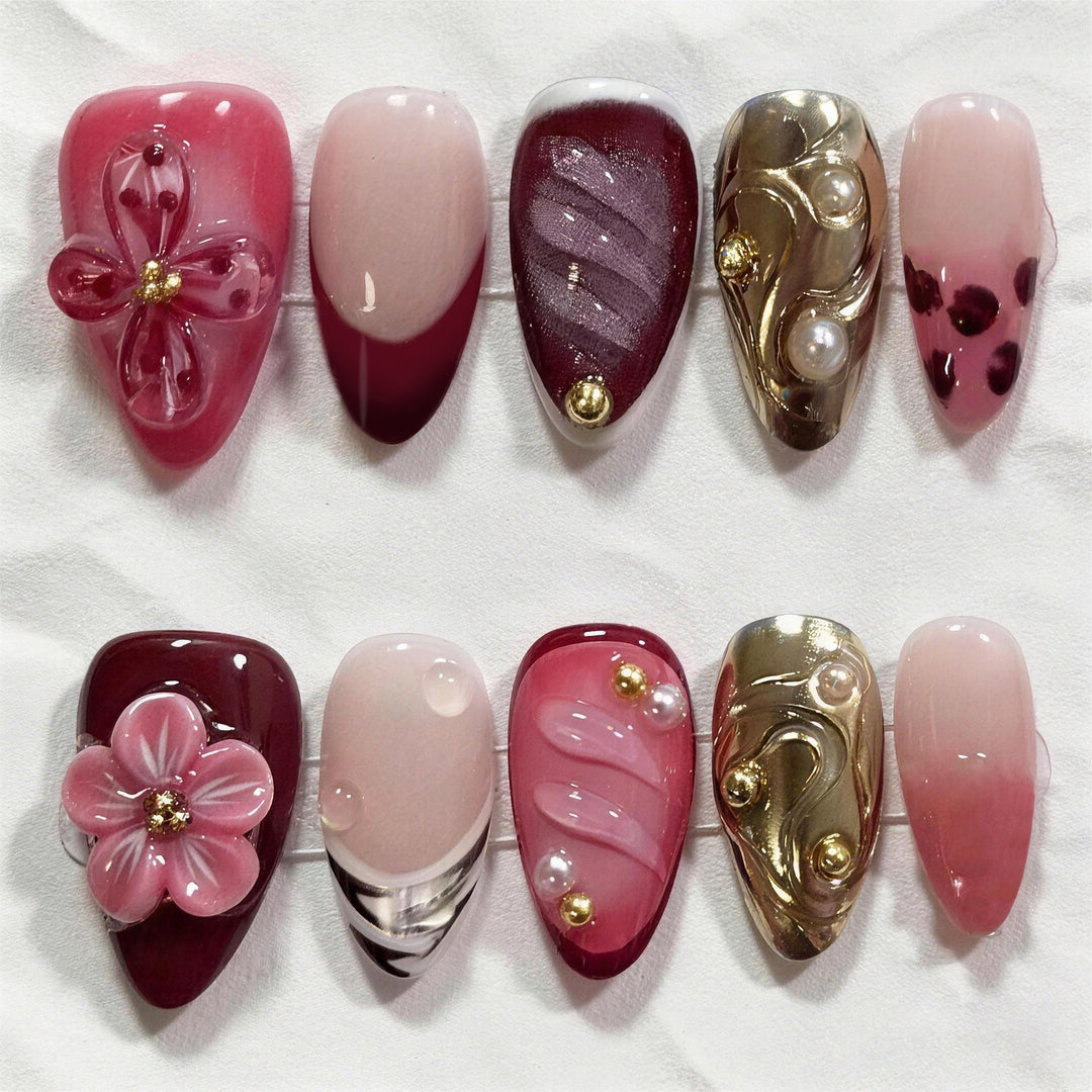 Decorative Floral Press-On Nail Art Set Kalsten 1790636707