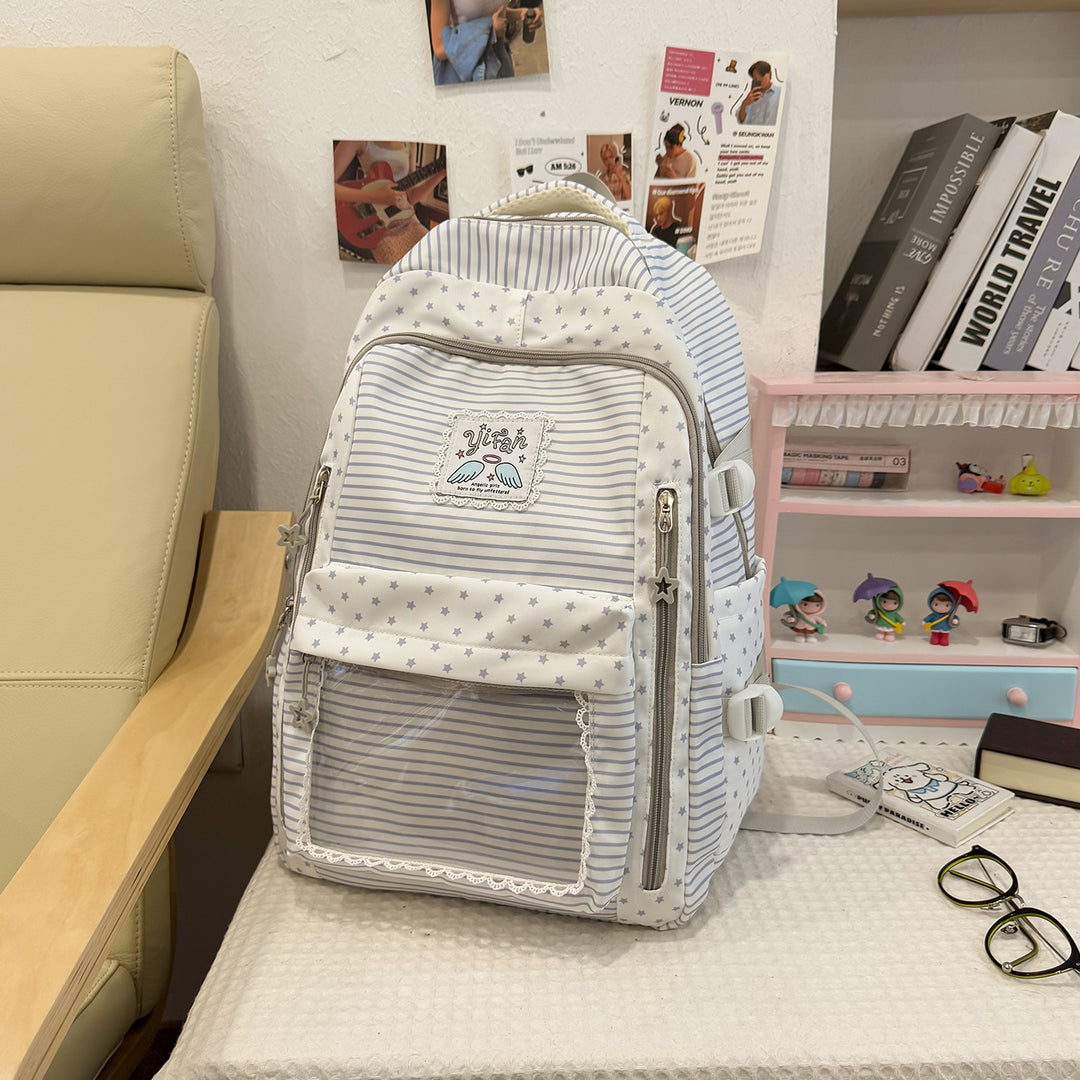 Trendy Striped School Backpack Kalsten
