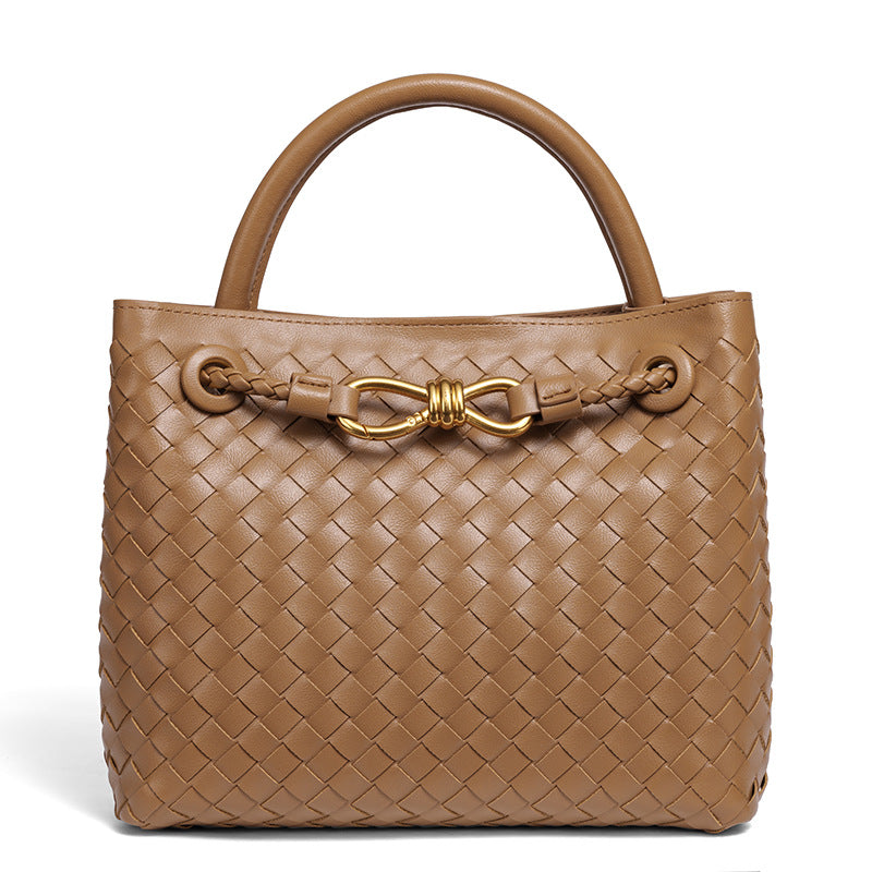 Elegant Braided Leather Tote Kalsten