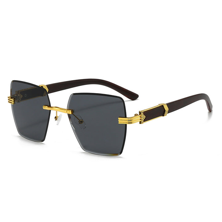 Women's extravagant square sunglasses with golden accents Kalsten