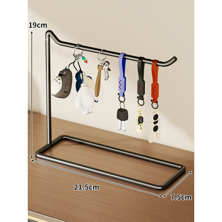 Slim Desktop Keychain & Accessories Hanging Stand with Minimal Metal Frame