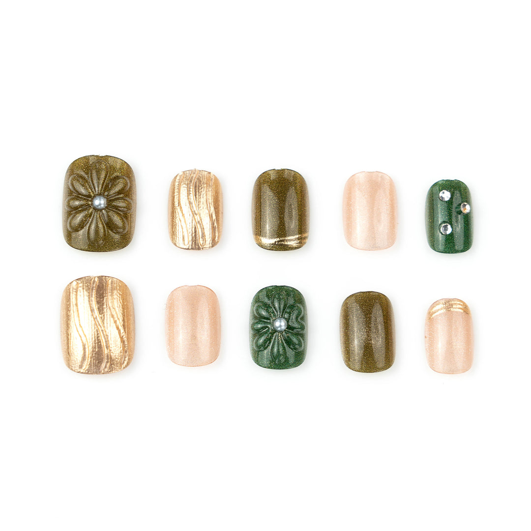 Artisan Floral Press-On Nail Set