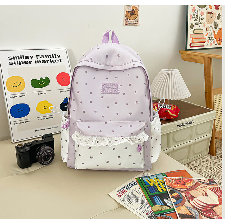 Cute Star Print Lightweight Backpack Kalsten