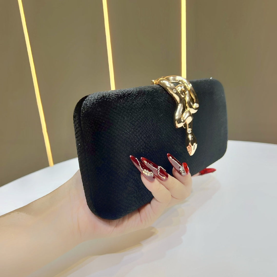 Elegant Snake-Design Evening Clutch