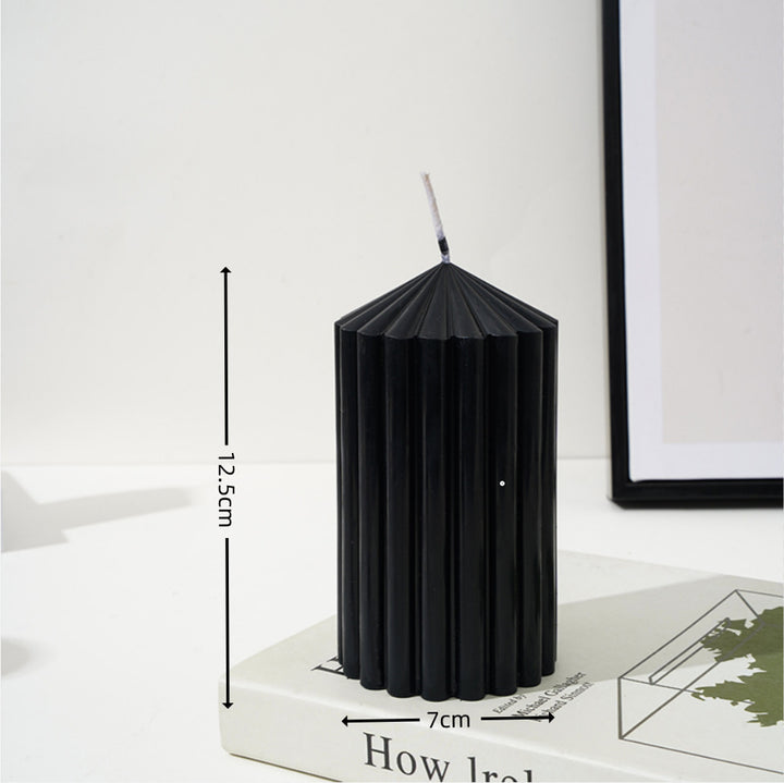 Vertical-Fluted Square Sculptural Pillar Candle