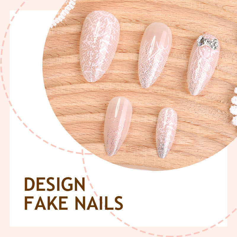 Elegant artificial nail set with glitter accents Kalsten