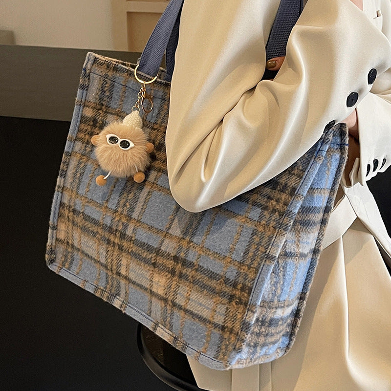 Cozy Checkered Tote Bag