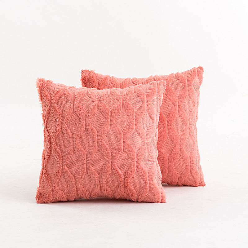Textured Knit Diamond Tufted Square Throw Pillow Cover with Frayed Edge