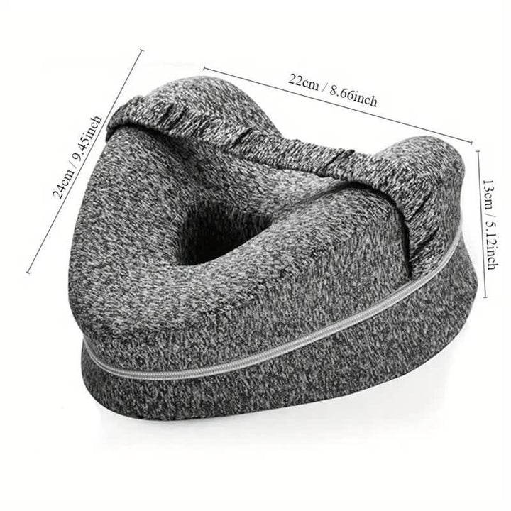 Contoured Knee Pillow With Center Cutout For Side Sleeper Hip Spine Alignment