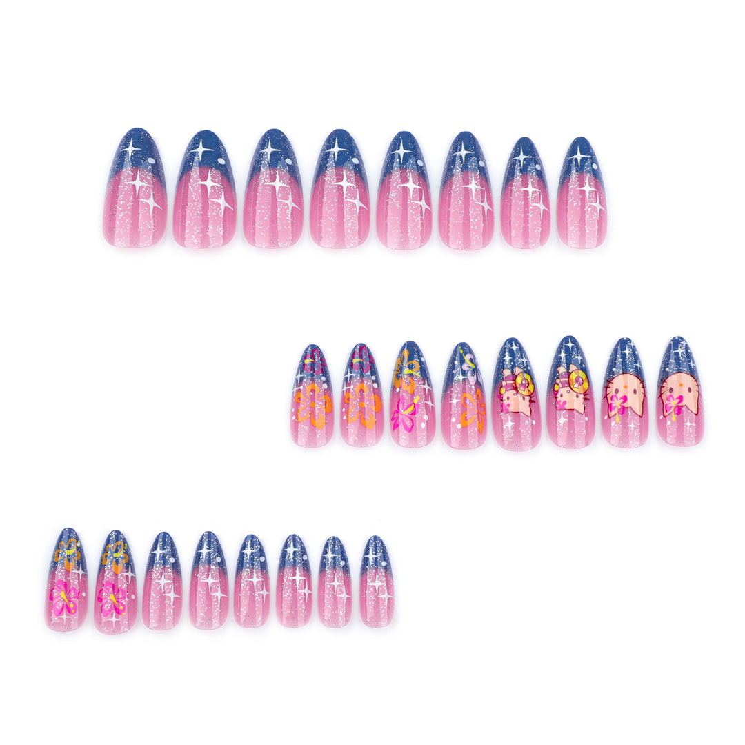 Artistic stiletto nails with playful design Kalsten