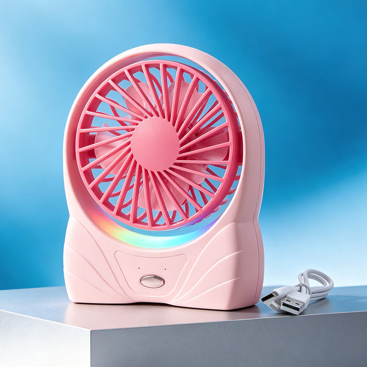 Ladies portable table fan with USB connection and digital speed display Kalsten