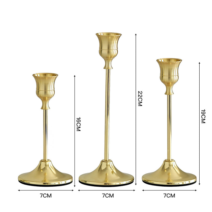Elegant Gold Candle Holders Set