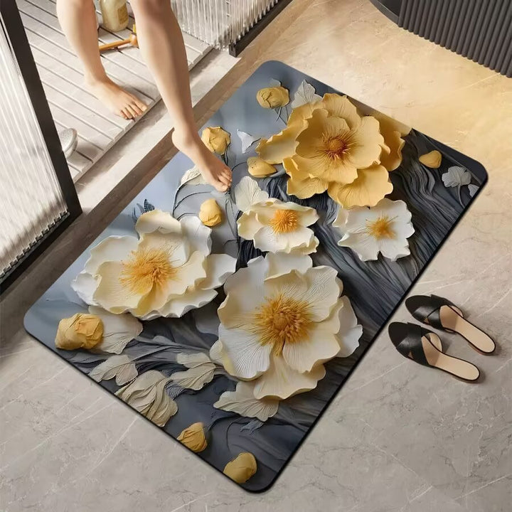 Floral Design Bath Mat