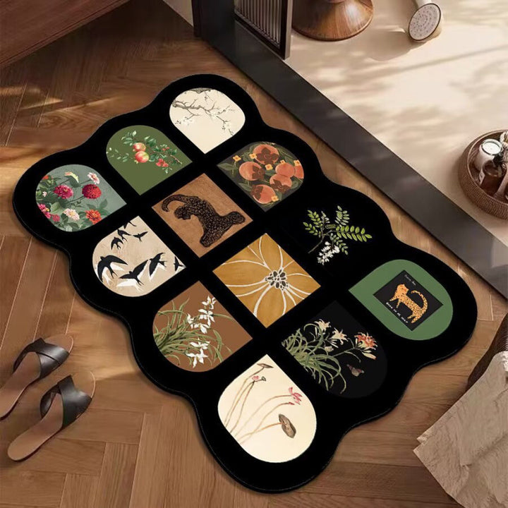 Artistic Floral Patterned Area Rug Kalsten