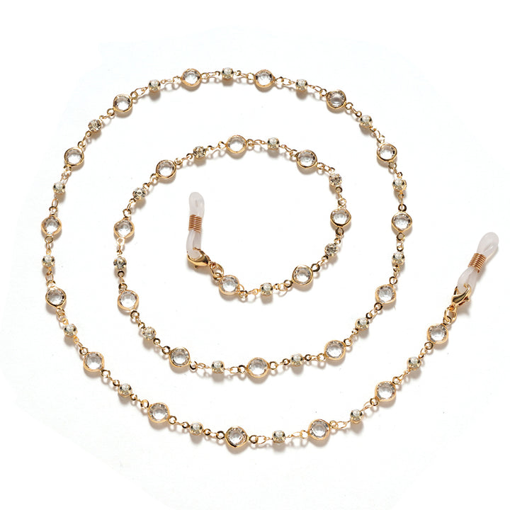 Elegant Rhinestone and Gemstone Eyewear Chain kalsten