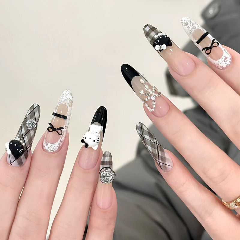Artistic Press-On Nails with Cute Character Designs Kalsten