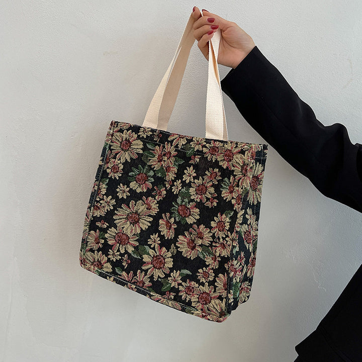 Floral Patterned Cotton Tote Bag