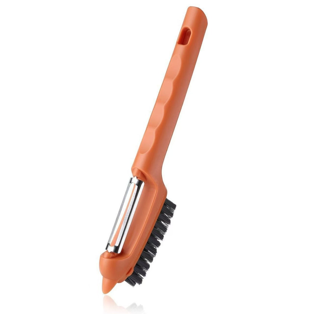 Multi-Function Y-Shaped Vegetable Peeler with Integrated Brush and Stem Remover