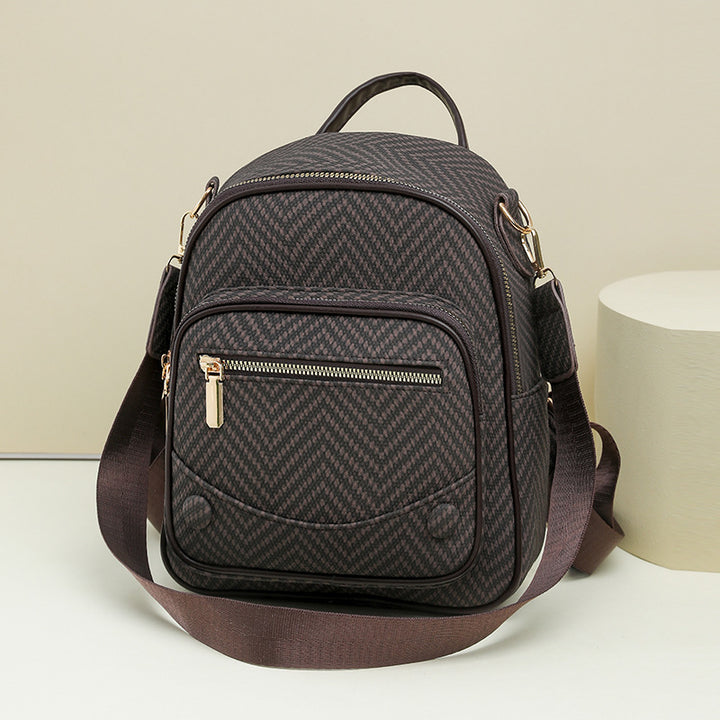 Multi-Functional Herringbone Pattern Backpack Kalsten