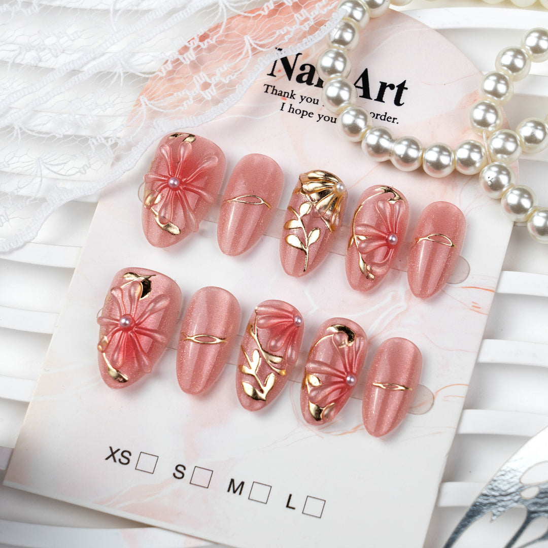 Elegant Floral Design Press-On Nail Set Kalsten