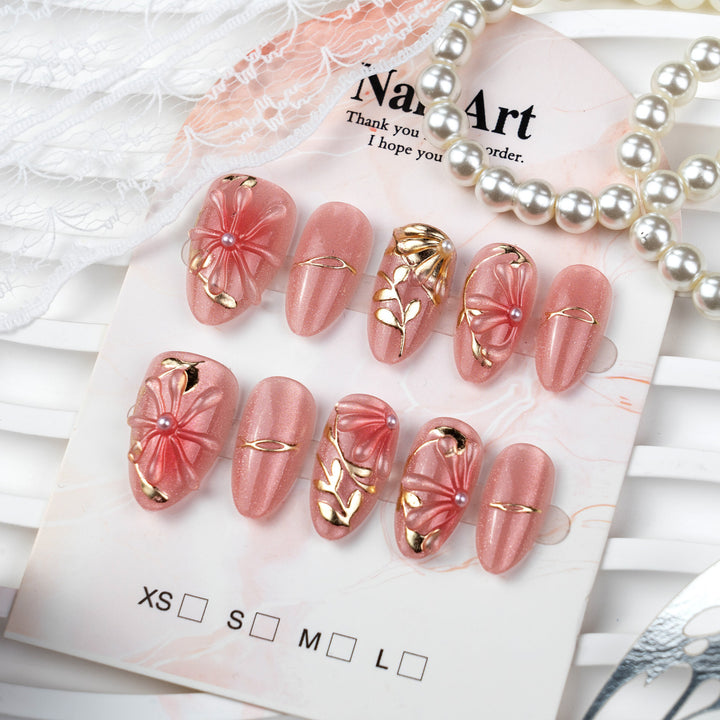 Elegant Floral Design Press-On Nail Set Kalsten