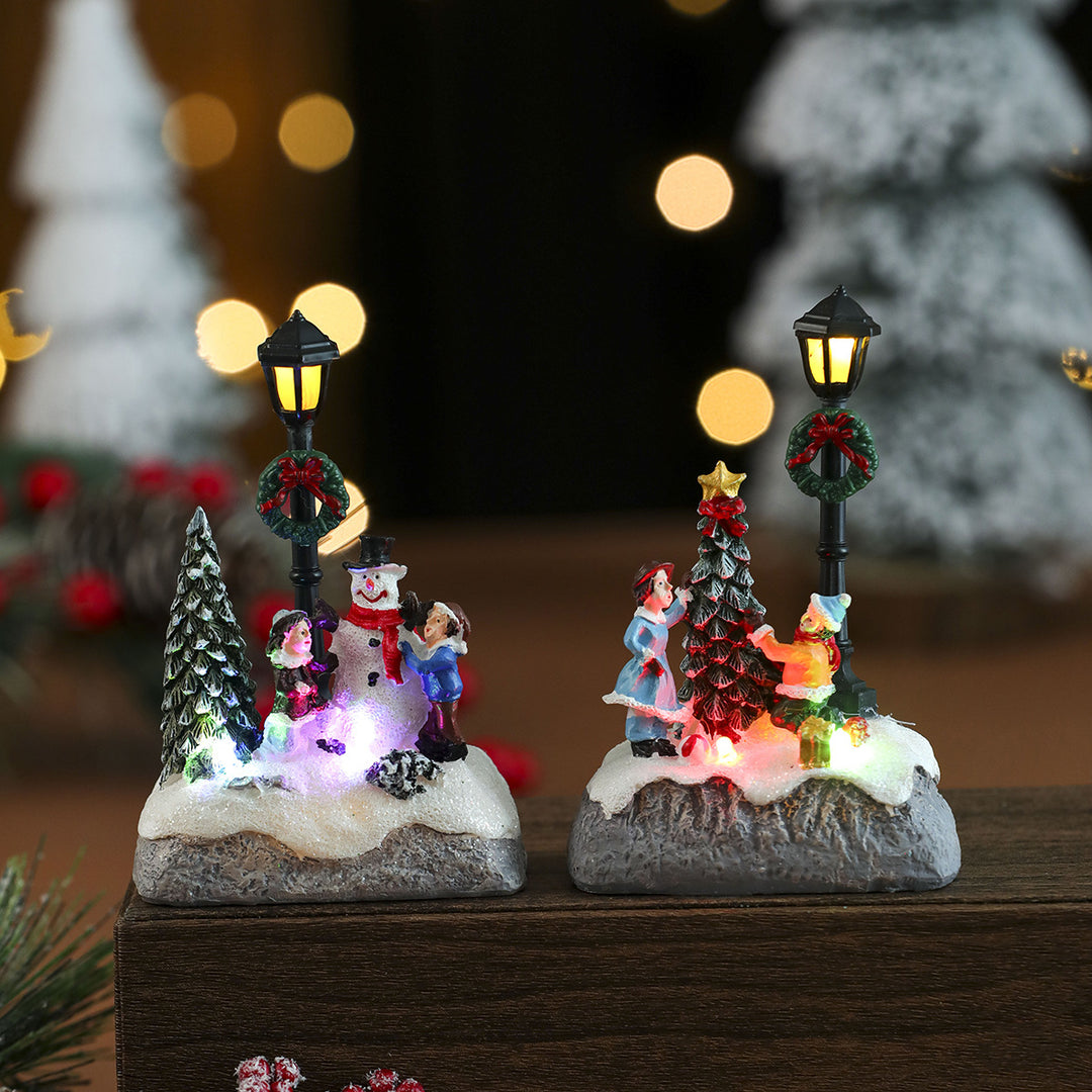 Decorative Holiday Snowman Scene Figurine Kalsten