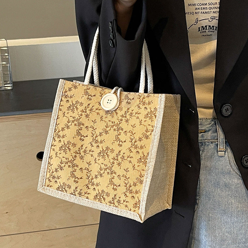 Decorative Floral Print Tote Bag  1790617122