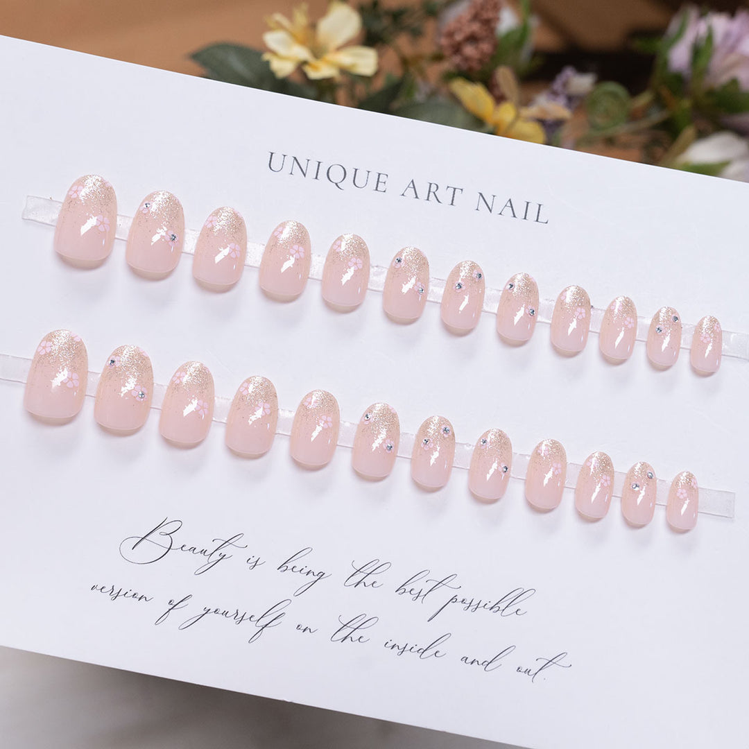 Elegant Nail Art with Rhinestones