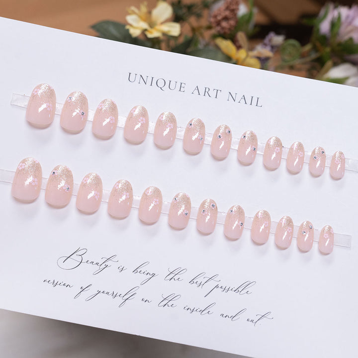 Elegant Nail Art with Rhinestones