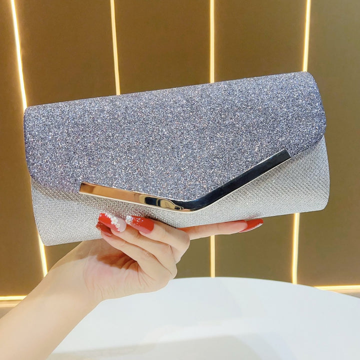 Glittering Metallic Evening Clutch