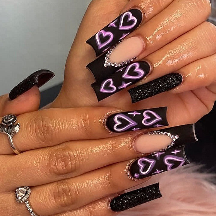 Artistic Heart-Embellished Nail Enhancements Kalsten