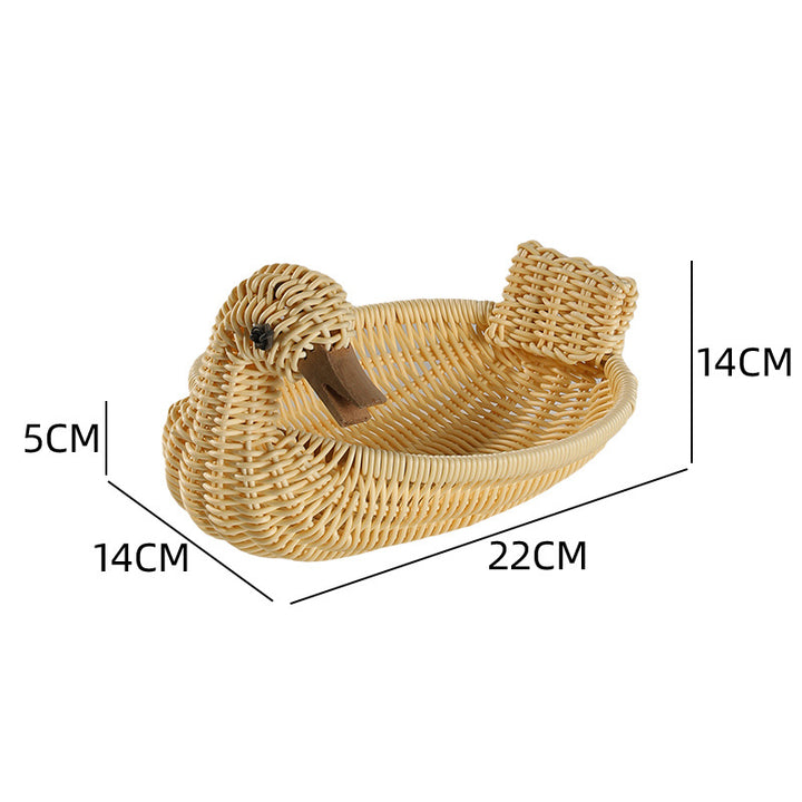 Unisex Braided Decoration Basket in Duck Shape Kalsten