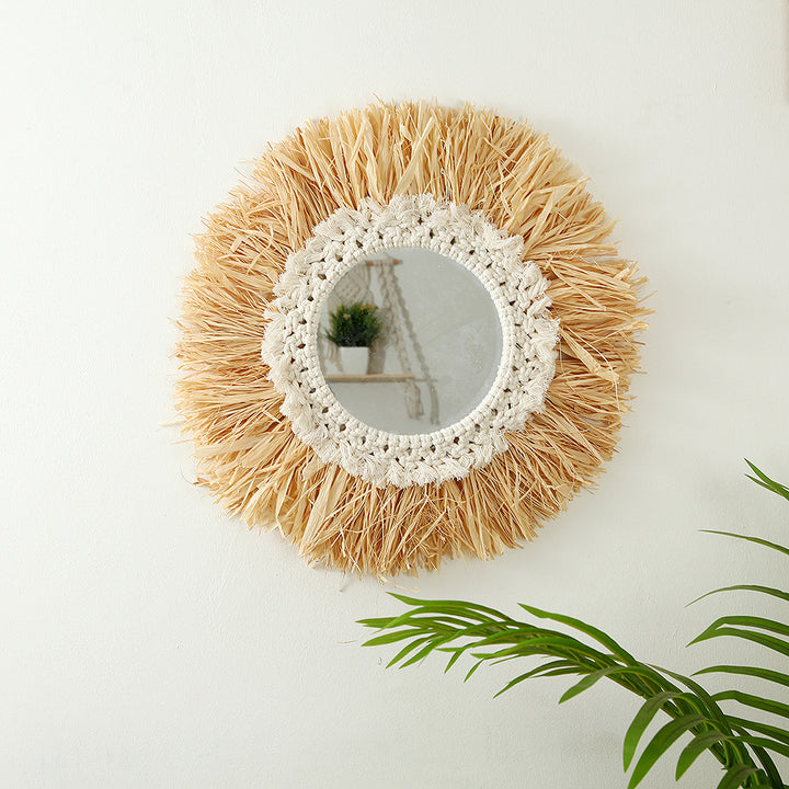 Decorative Macrame Sunburst Wall Mirror Kalsten