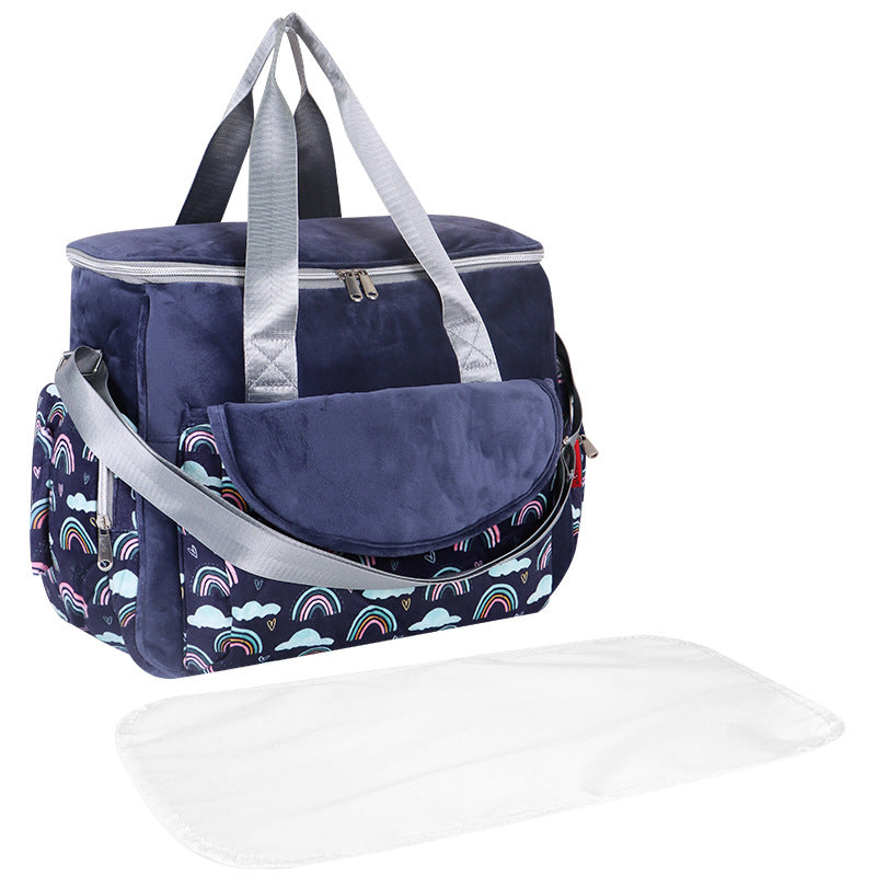Diaper bag with organized compartments and removable changing mat Kalsten