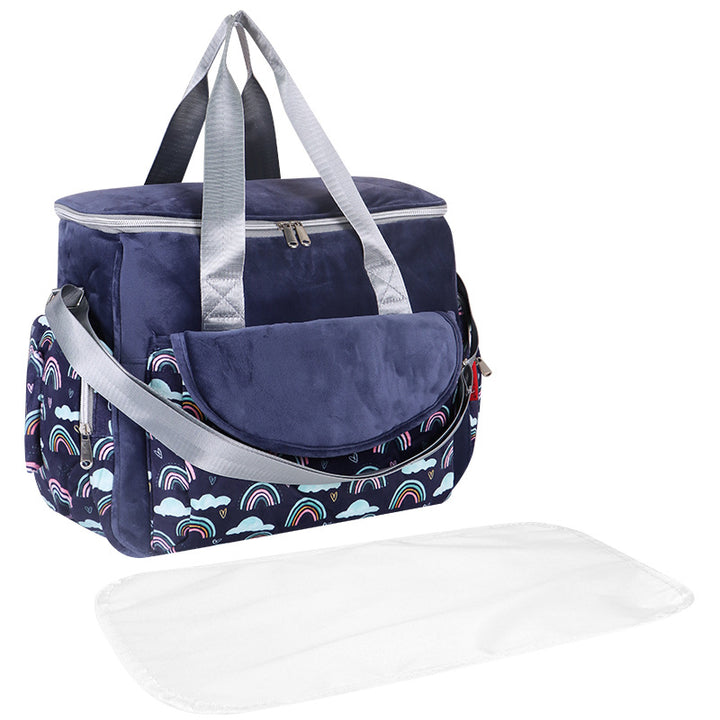 Diaper bag with organized compartments and removable changing mat Kalsten