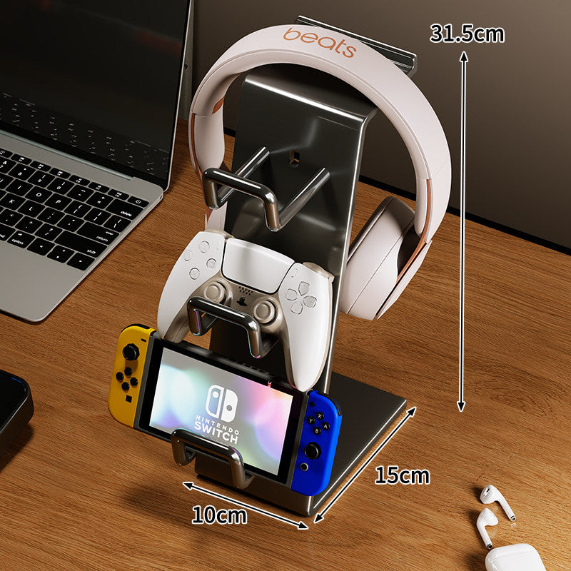 Multi-Device Gaming Headset and Controller Stand with Integrated Phone and Console Dock