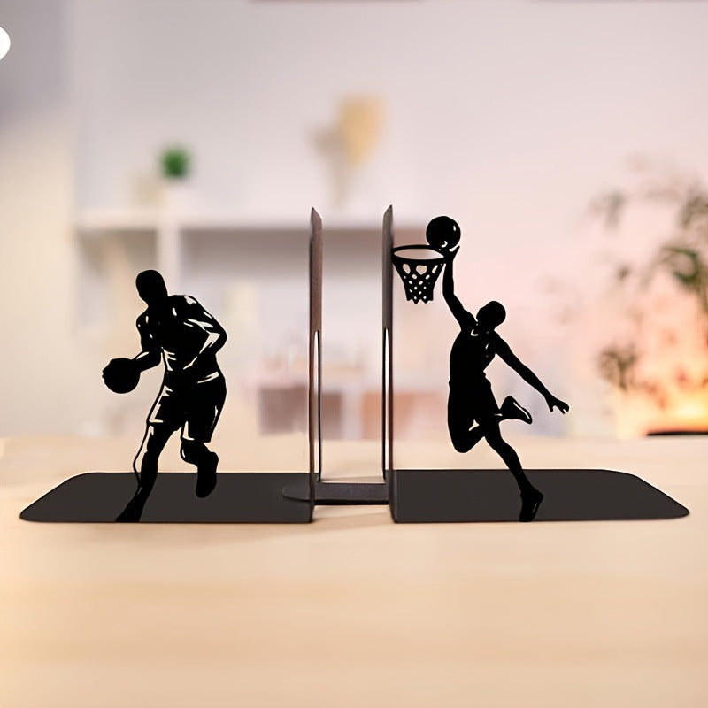 Basketball-Themed Metal Bookends