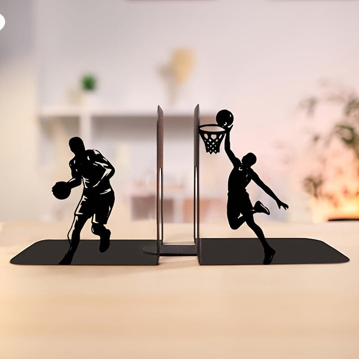 Basketball-Themed Metal Bookends