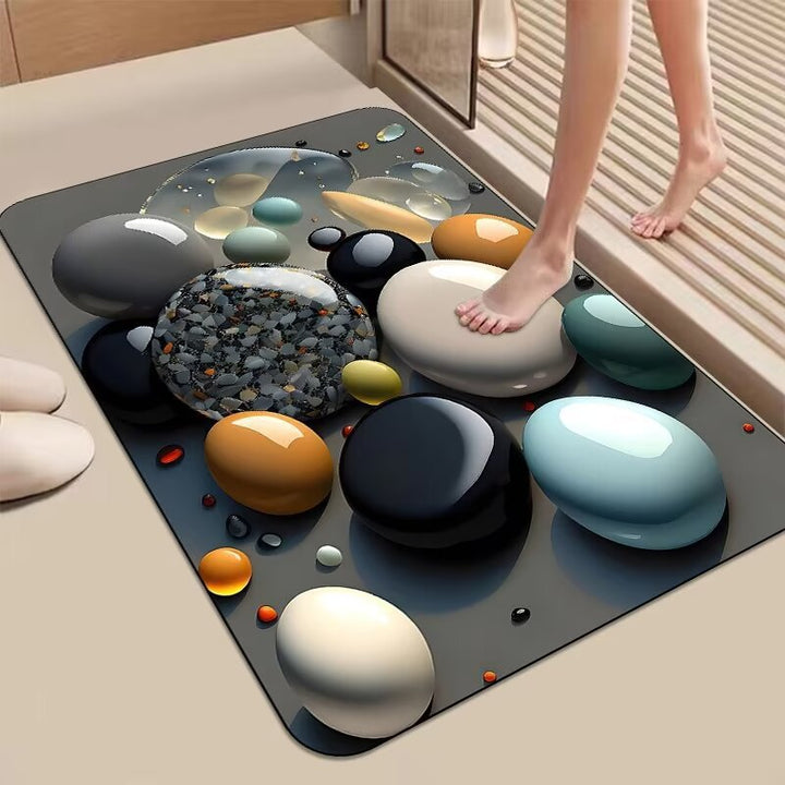 Decorative 3D Pebble Design Bath Mat Kalsten