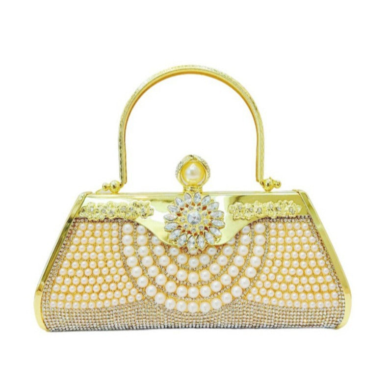 Vintage Pearl Embellished Evening Clutch