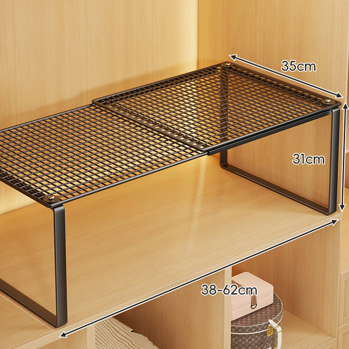 Adjustable Expandable Mesh Closet Shelf Riser with Sturdy U-Leg Support