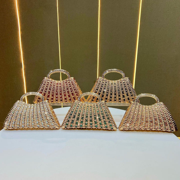 Rhinestone-Embellished Evening Handbag
