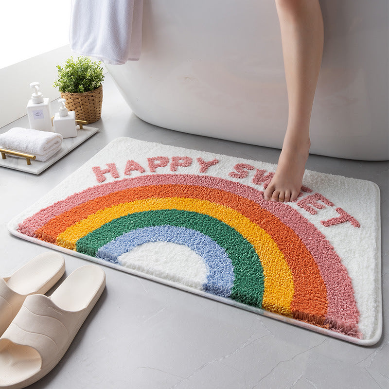 Cheerful Rainbow Bath Mat