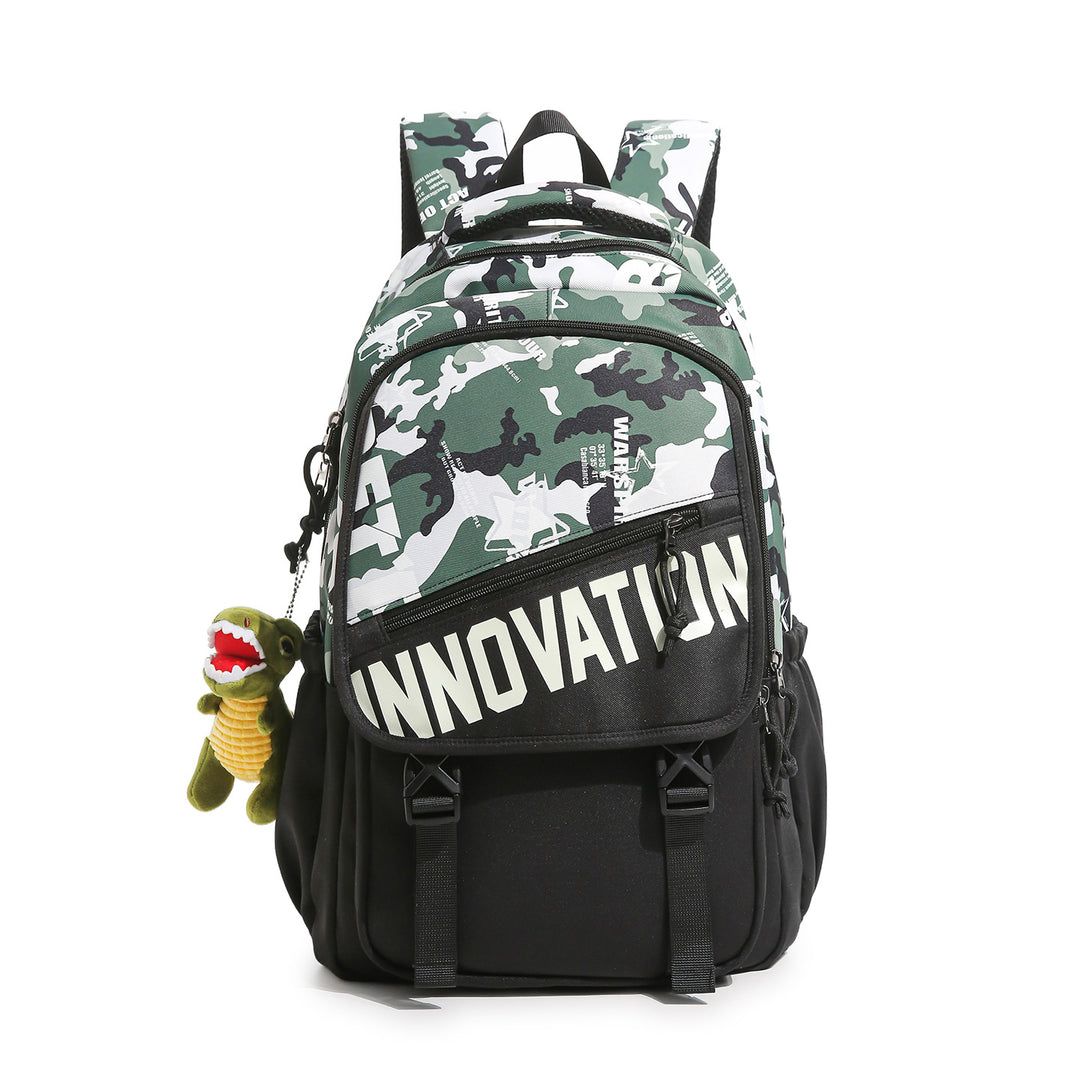 Durable Multi-Compartment Backpack with Plush Keychain Kalsten