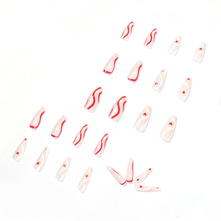 Artificial nail art with hearts Kalsten